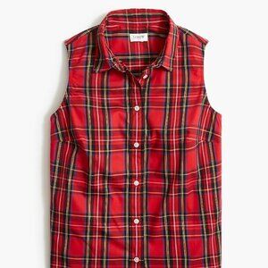 J. Crew Factory tartan cotton poplin top in signature fit NWT size 3X